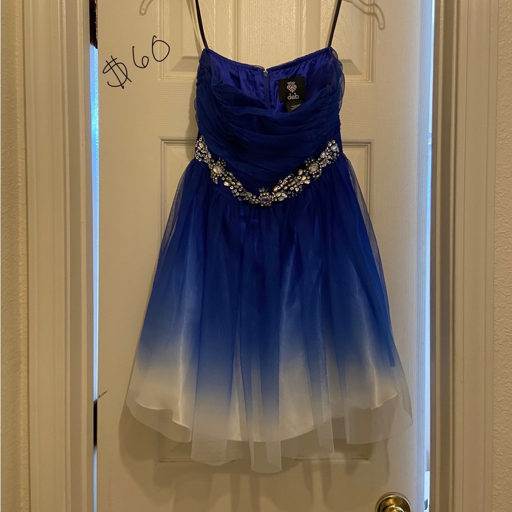 Blue Short Ombré Homecoming Dress